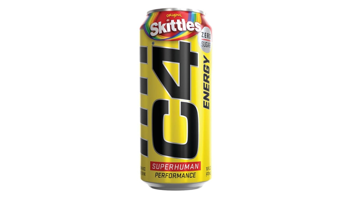 C4 Skittles Superhuman Energy Drink Can (16 oz)