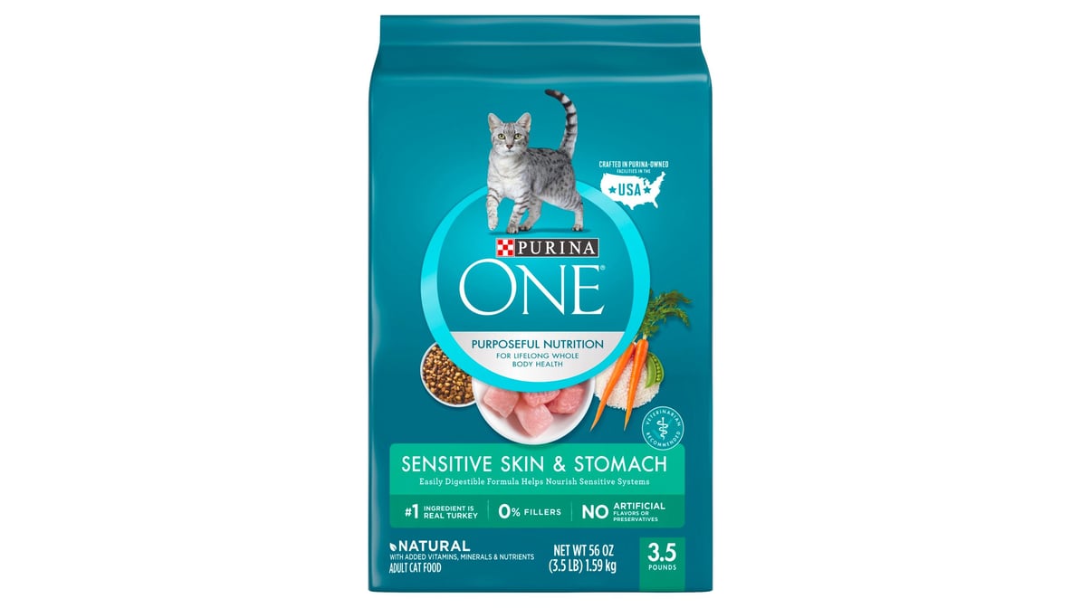Purina One Sensitive Skin & Stomach Dry Cat Food (3.5 lb)