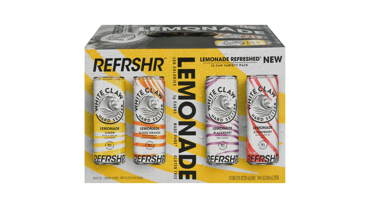White Claw Refrshr Lemonade Hard Seltzer Variety Pack Cans (12 oz x 12 ct)