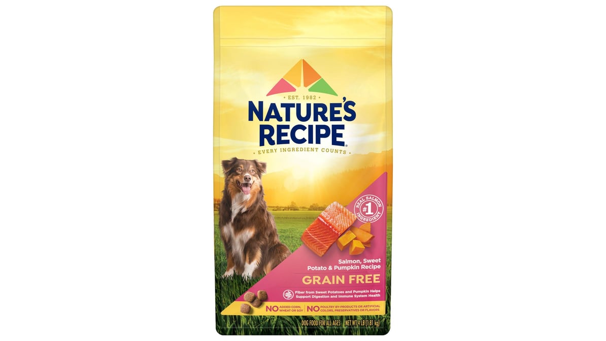Nature's Recipe Grain Free Dog Food Salmon Sweet Potato and Pumpkin (4 lb)
