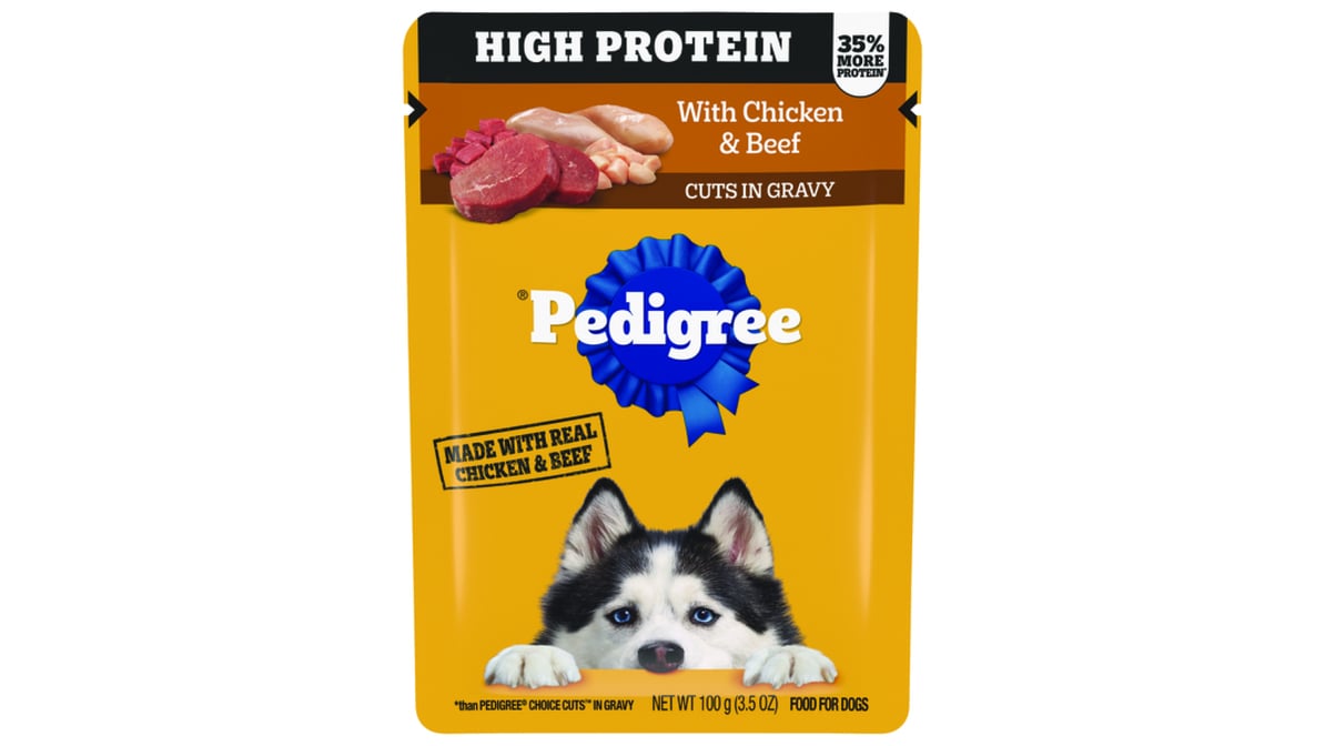 Pedigree High Protein Cuts in Gravy with Chicken & Beef Wet Dog Food (3.5 oz)