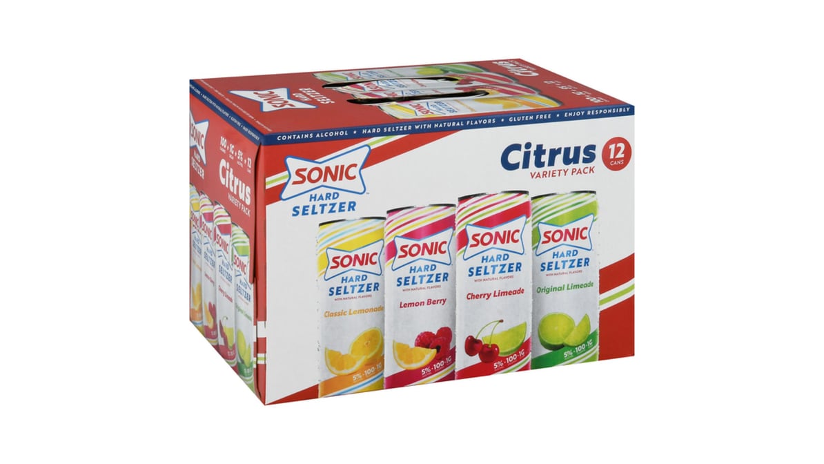 Sonic Citrus Hard Seltzer Can Variety Pack (12 oz x 12 ct)