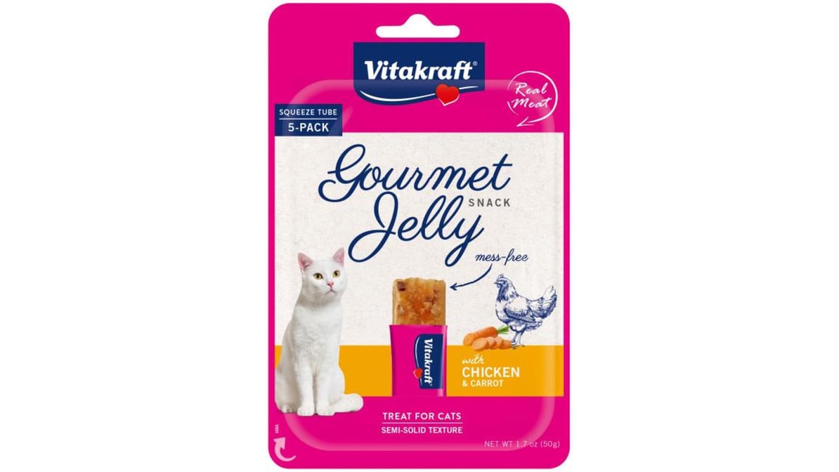 Vitakraft Gourmet Jelly Snack Cat Treat with Chicken and Carrot (1.7 oz)