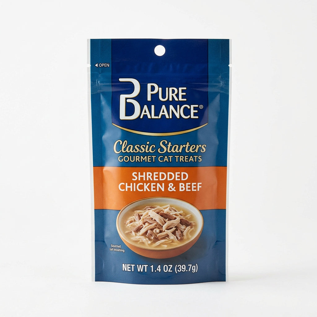 Pure Balance Shredded Chicken & Beef Classic Starters Gourmet Cat Treats (1.4 oz)