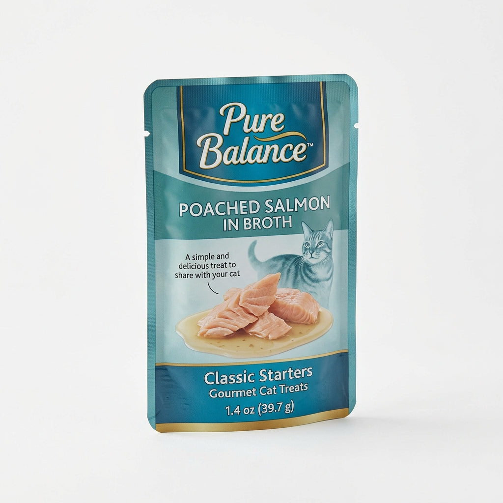 Pure Balance Poached Salmon in Broth Classic Starters Gourmet Cat Treats (1.4 oz)