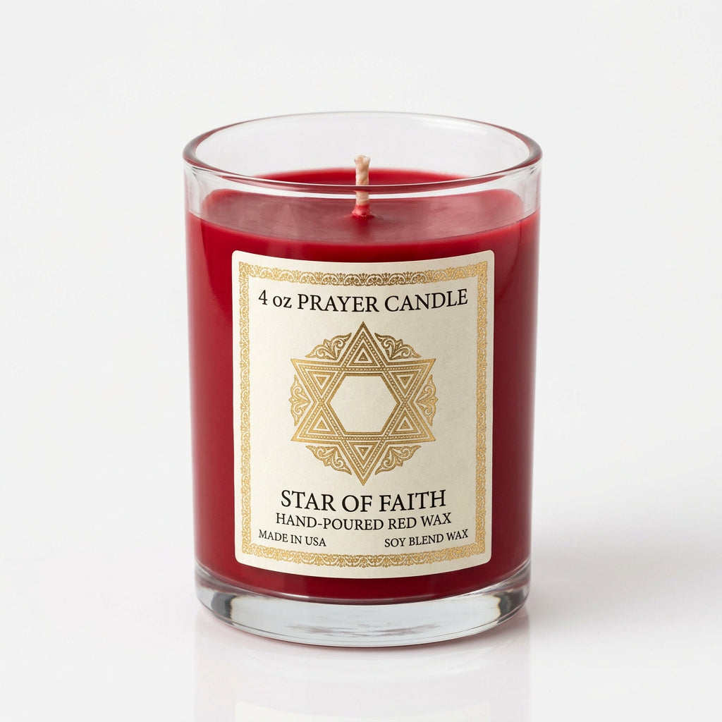 Star Candle Prayer Red Candle (4 oz)
