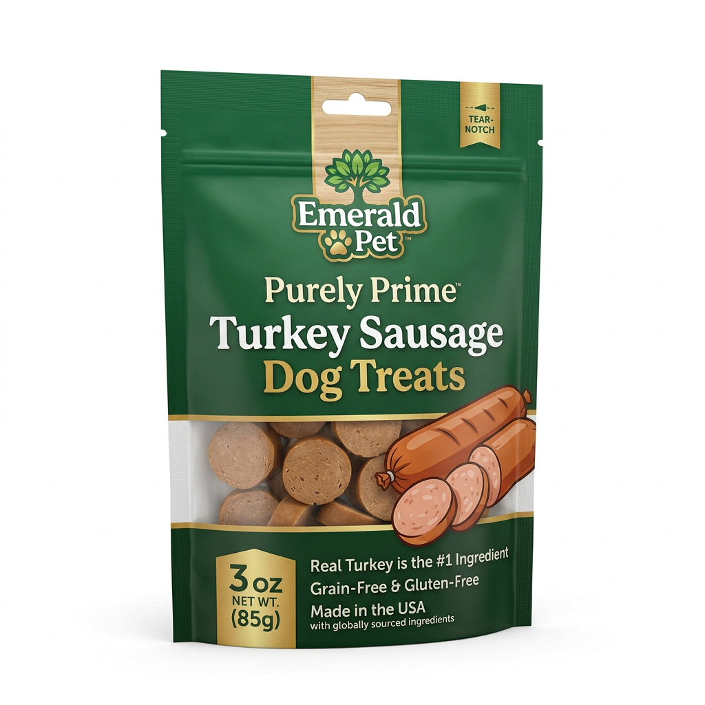 Emerald Pet Purely Prime Turkey Sausage Dog Treats (3 oz)