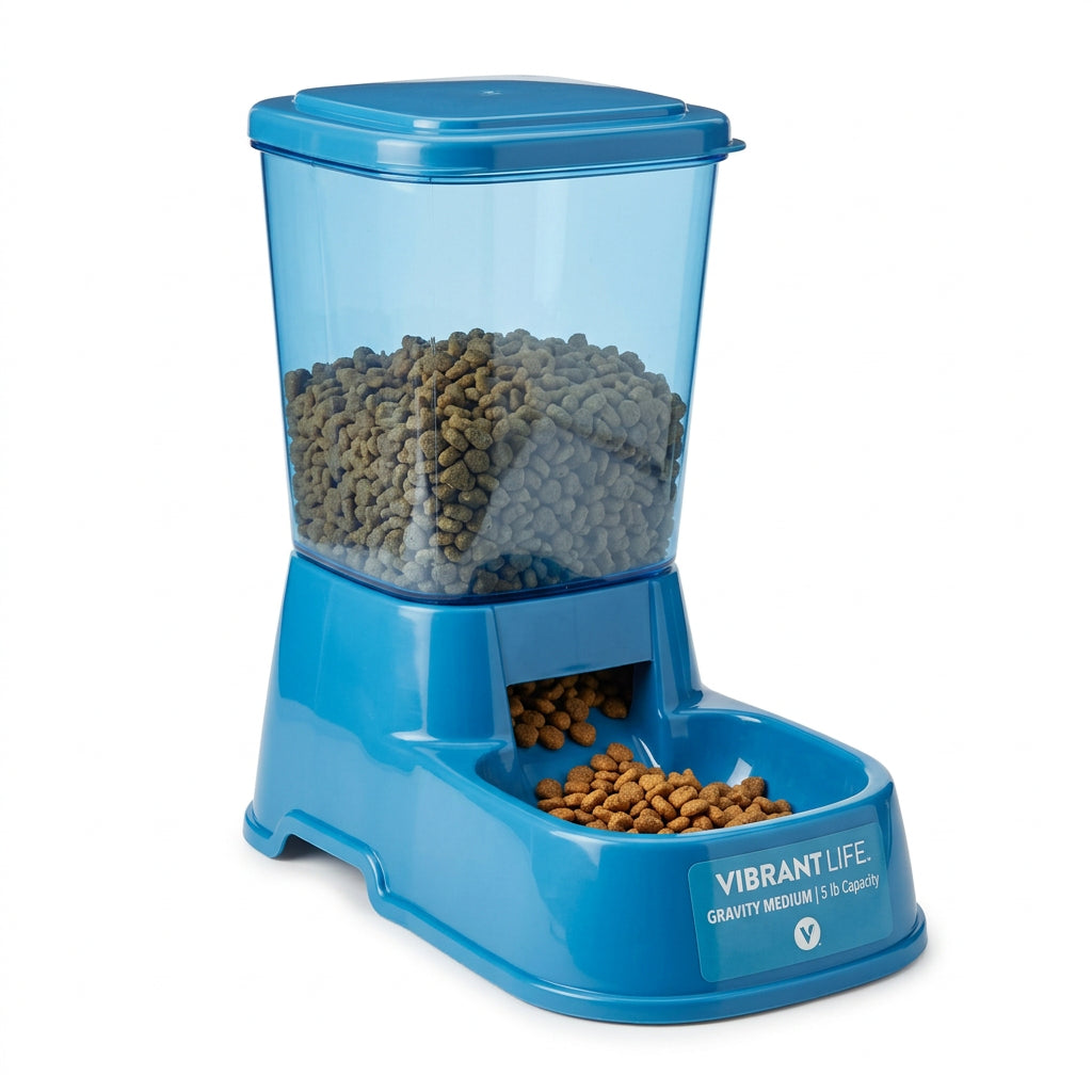 Vibrant Life Gravity Medium 5 lb Blue Pet Feeder