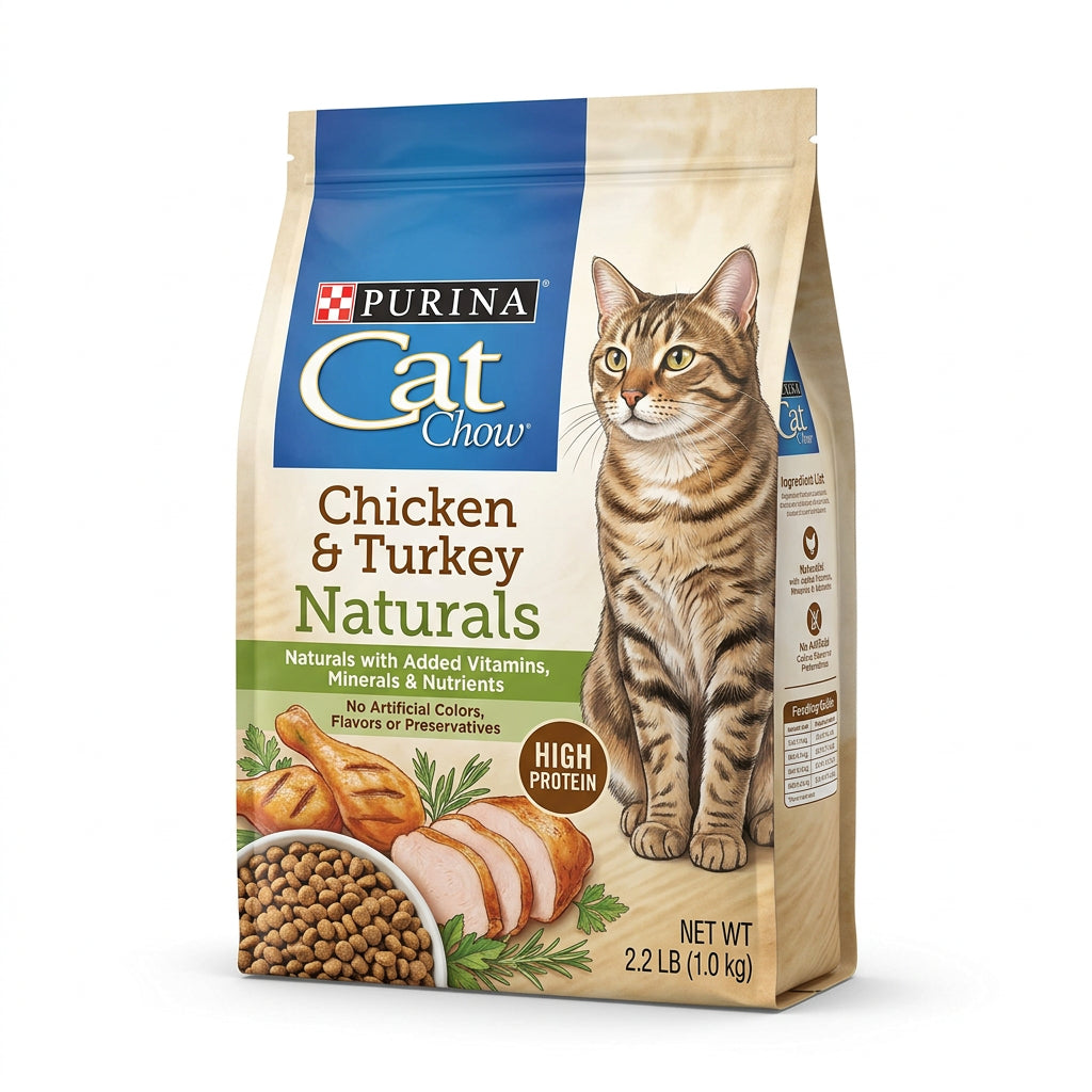 Purina Cat Chow Chicken & Turkey Naturals Dry Cat Food Bag (2.2 lb)