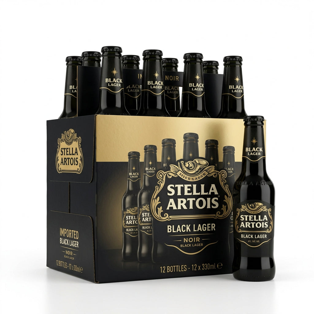 Stella Artois Black Lager Bottles (12 ct)