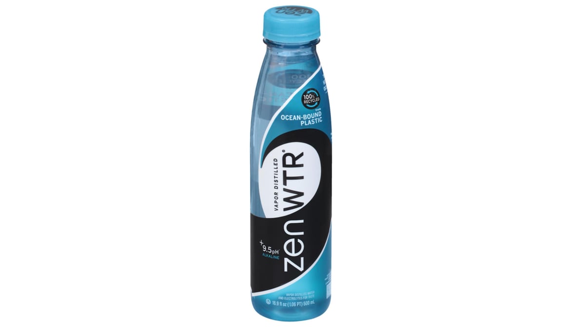 ZenWTR 9.5 pH Vapor Distilled Water Bottle (16.9 oz)