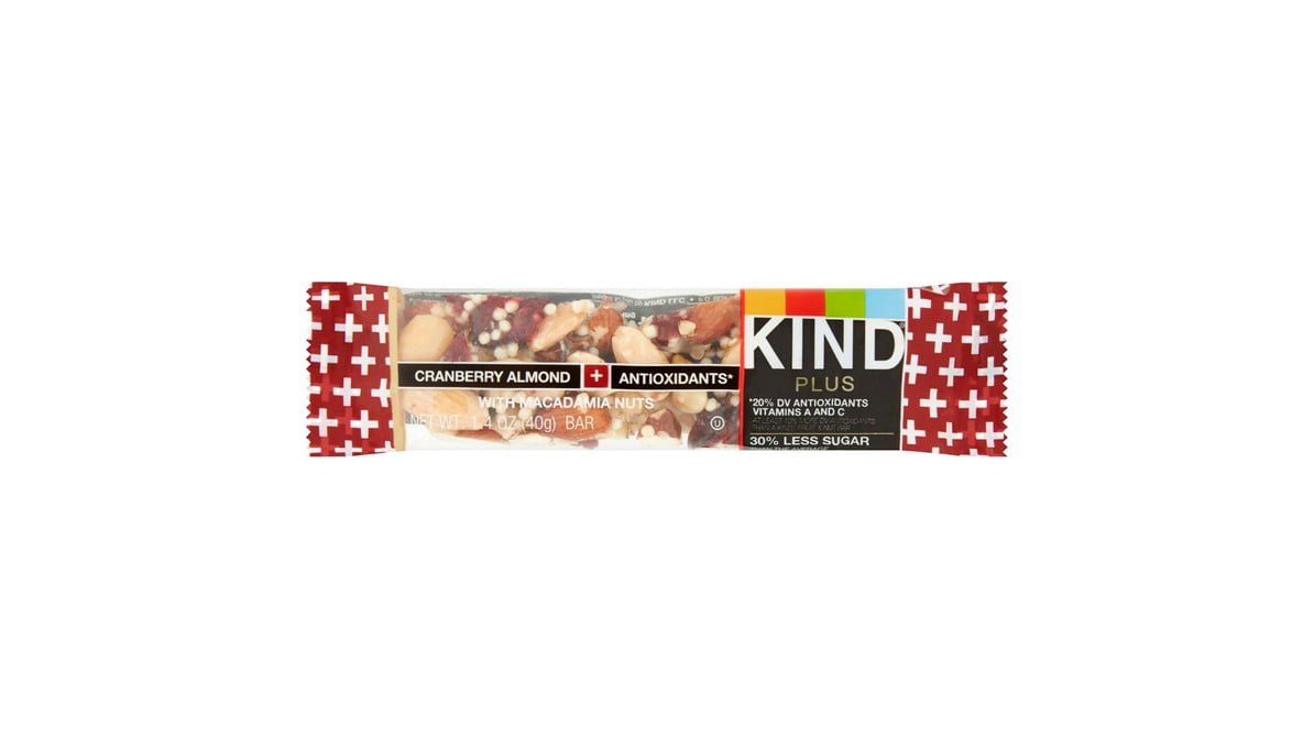 Kind Plus Cranberry & Almond Granola Bar with Macadamia Nuts (1.4 oz)