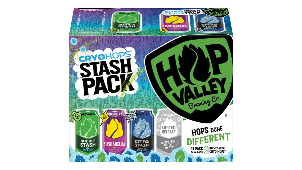 Hop Valley Cryo Hops IPA Cans Stash Variety Pack (12 oz x 12 ct)