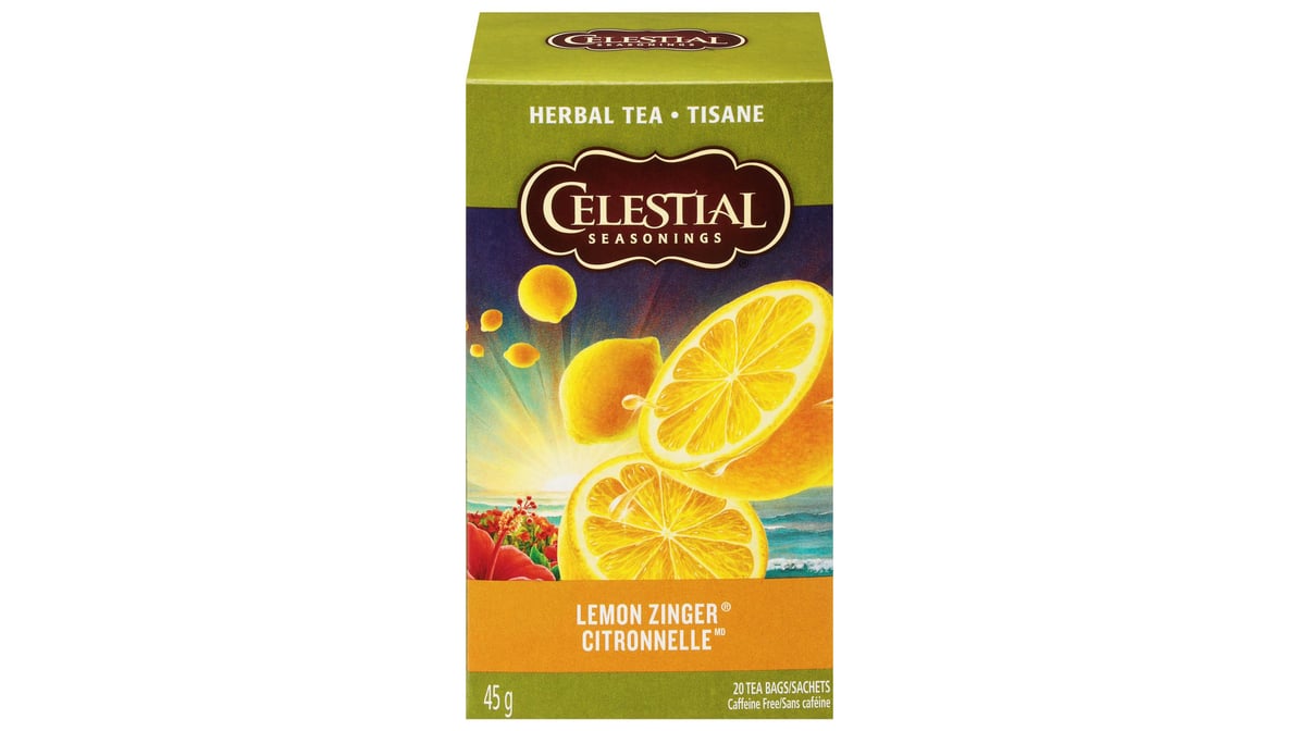Celestial Seasonings Lemon Zinger Citronnelle Herbal Tea (20 ct)