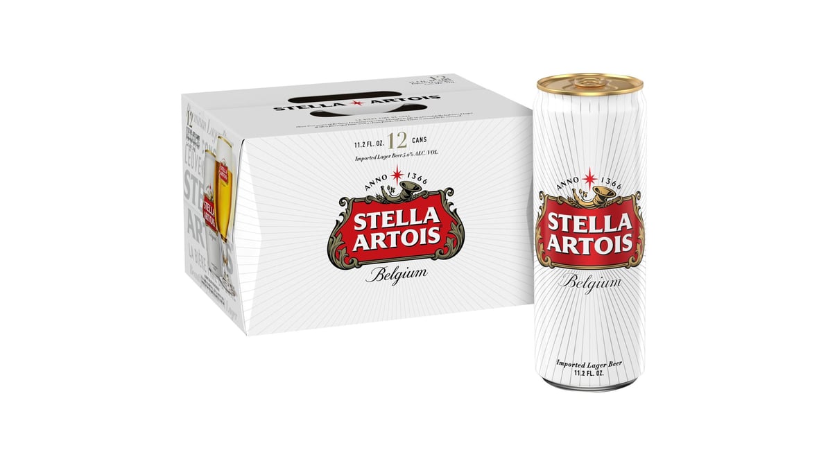 Stella Artois Belgian Lager Cans (11.2 oz x 12 ct)