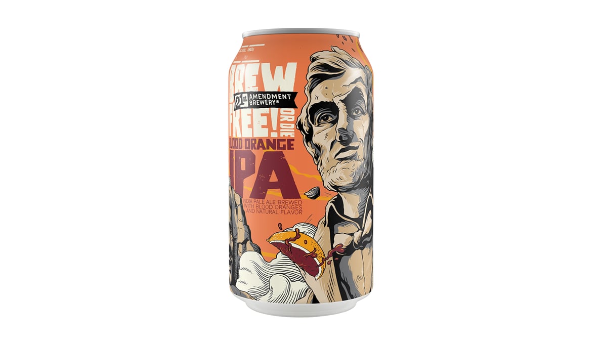 21st Amendment Brewery Brew Free Or Die Blood Orange IPA Can (16 oz)