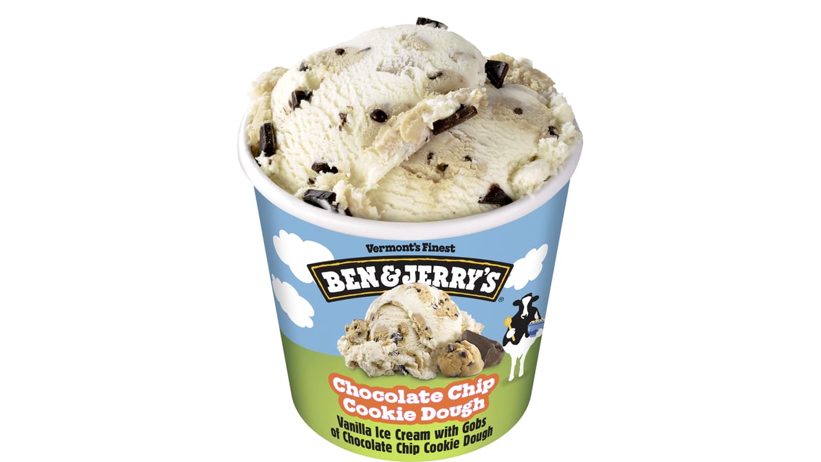 Ben & Jerry's Cookie Dough Ice Cream with Spoon Under Lid (3.6 oz)