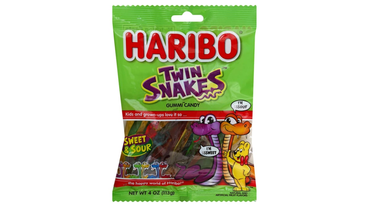Haribo Twin Snakes Sweet & Sour Gummy Candy (4 oz)