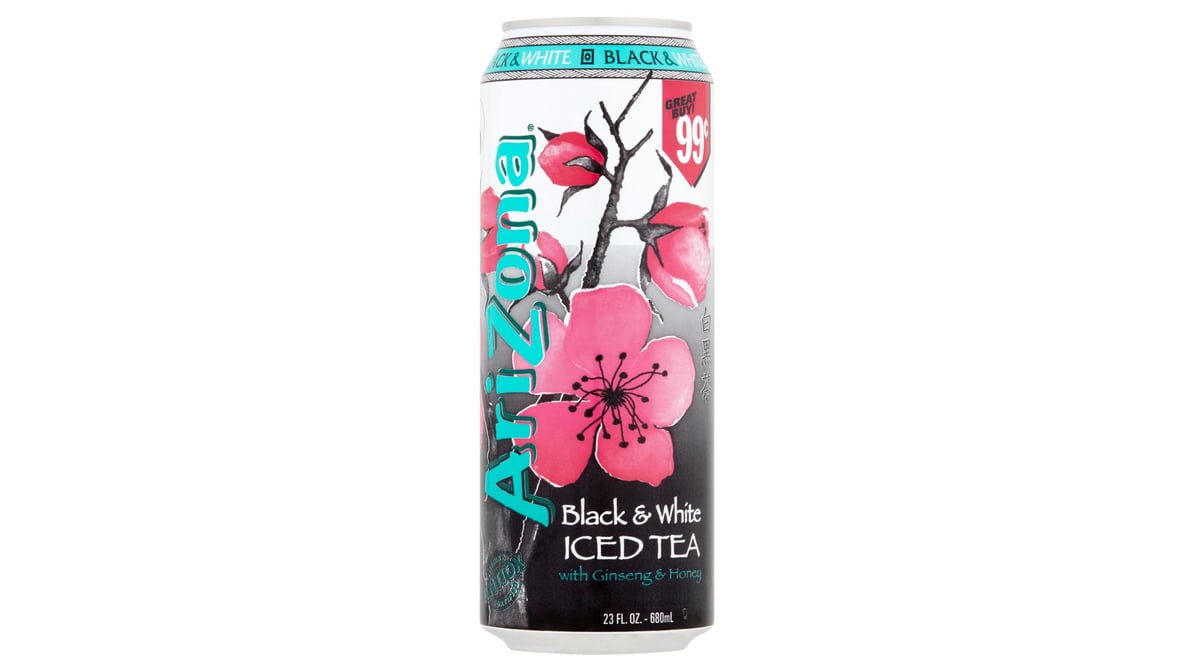 AriZona Black & White with Ginseng & Honey Iced Tea Can (23 oz)