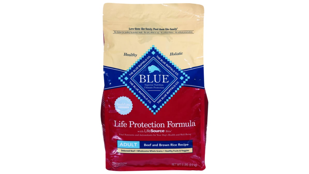 Blue Buffalo Life Protection Beef & Brown Rice Natural Adult Dry Dog Food (5 lb)