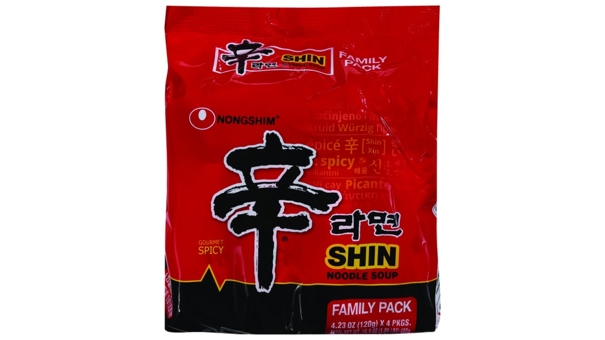 Nongshim Shin Gourmet Spicy Ramyun Noodle Soup Family Pack (4.2 oz x 4 ct)