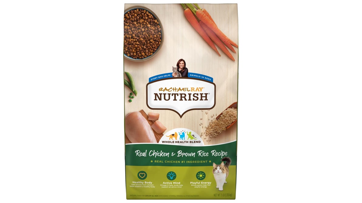 Rachael Ray Nutrish Natural Premium Chicken & Brown Rice Recipe Dry Cat Food (3 lb)