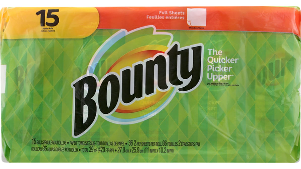 Bounty Regular Paper Towel Rolls (15 ct)