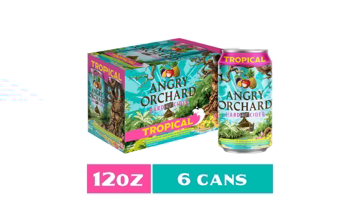 Angry Orchard Tropical Hard Cider Cans (12 oz x 6 ct)