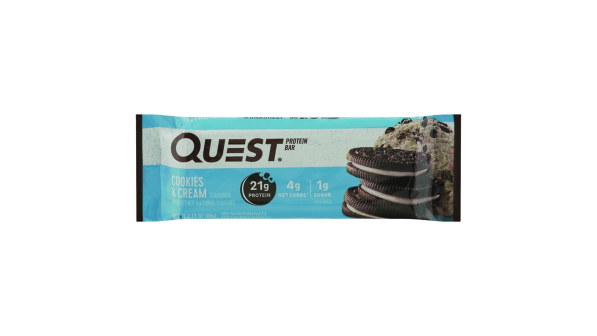 Quest Nutrition Cookies & Cream Protein Bars (2.12 oz)