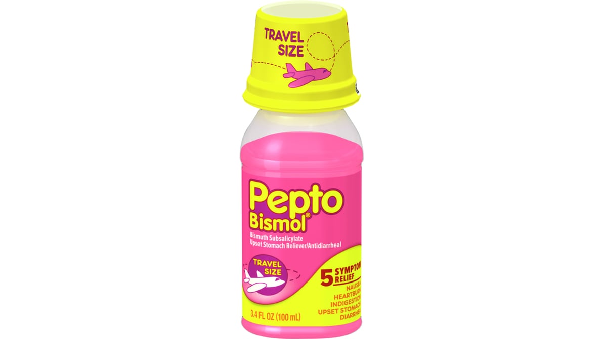 Pepto Bismol 5 Symptom Relief Liquid Travel Size (3.4 oz)