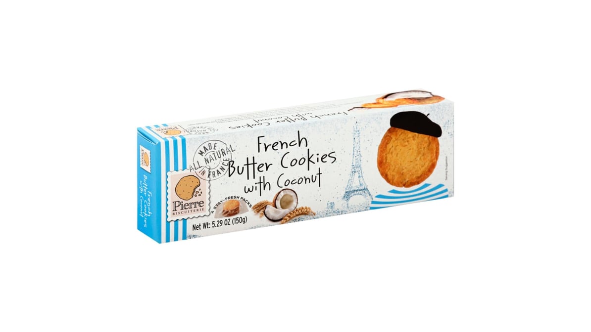 Pierre Biscuiterie French Butter Cookies with Coconut (5.29 oz)