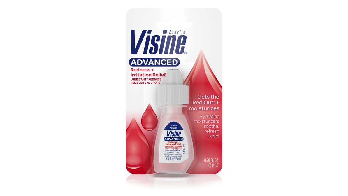 Visine Advanced Redness & Irritation Relief Eye Drops (0.28 oz)
