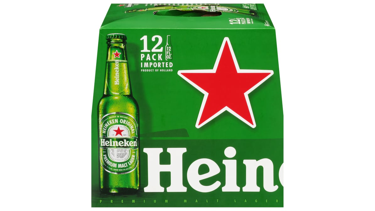 Heineken Original Lager Beer Bottles (12 oz x 12 ct)
