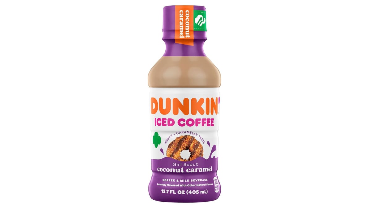 Dunkin' Donuts Girl Scout Iced Coffee & Milk Beverage Coconut Caramel (13.7 oz)