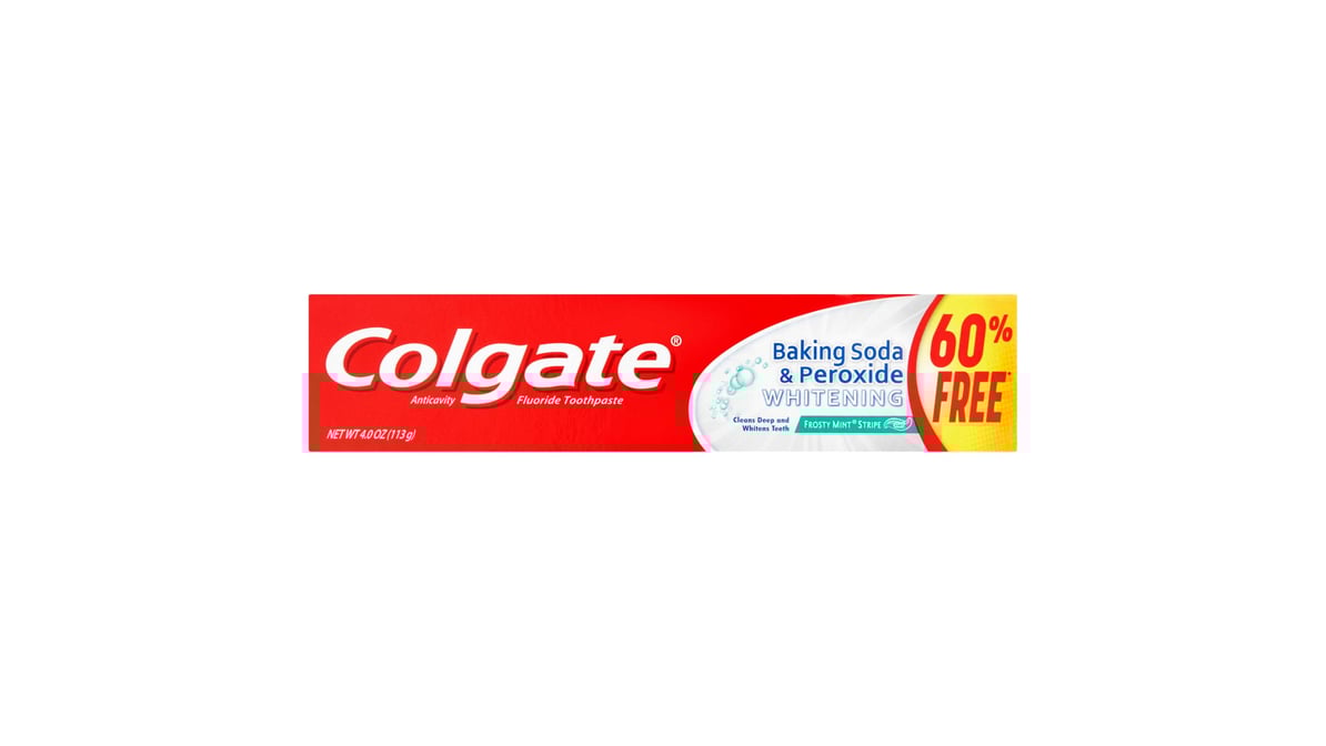 Colgate Whitening Stripe Gel Fluoride Toothpaste Frosty Mint (4 oz)