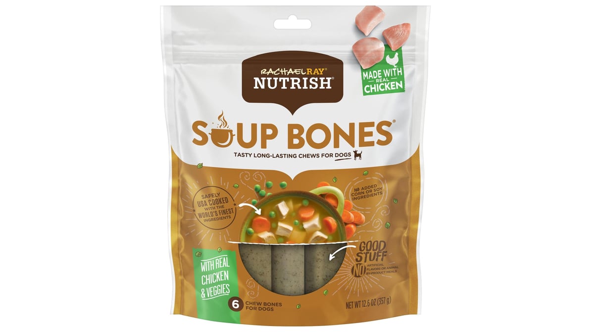 Rachael Ray Nutrish Soup Bones Chicken and Veggies Flavor Chews for Dogs (6 ea)