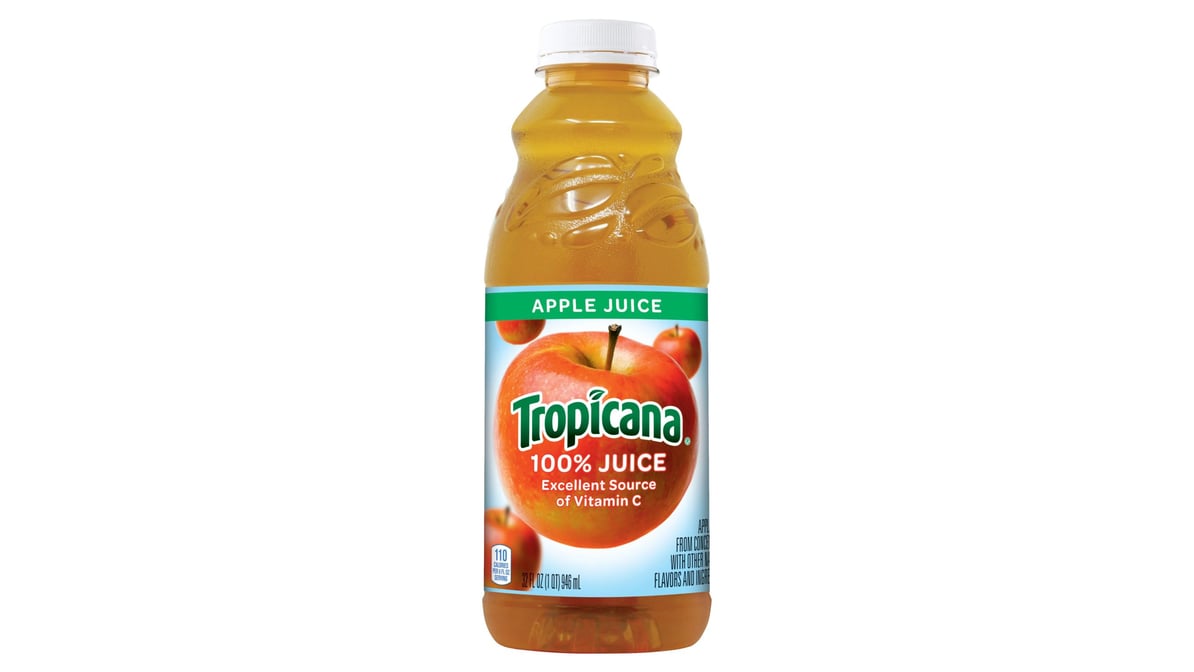 Tropicana 100% Juice Apple Bottle (32 oz)