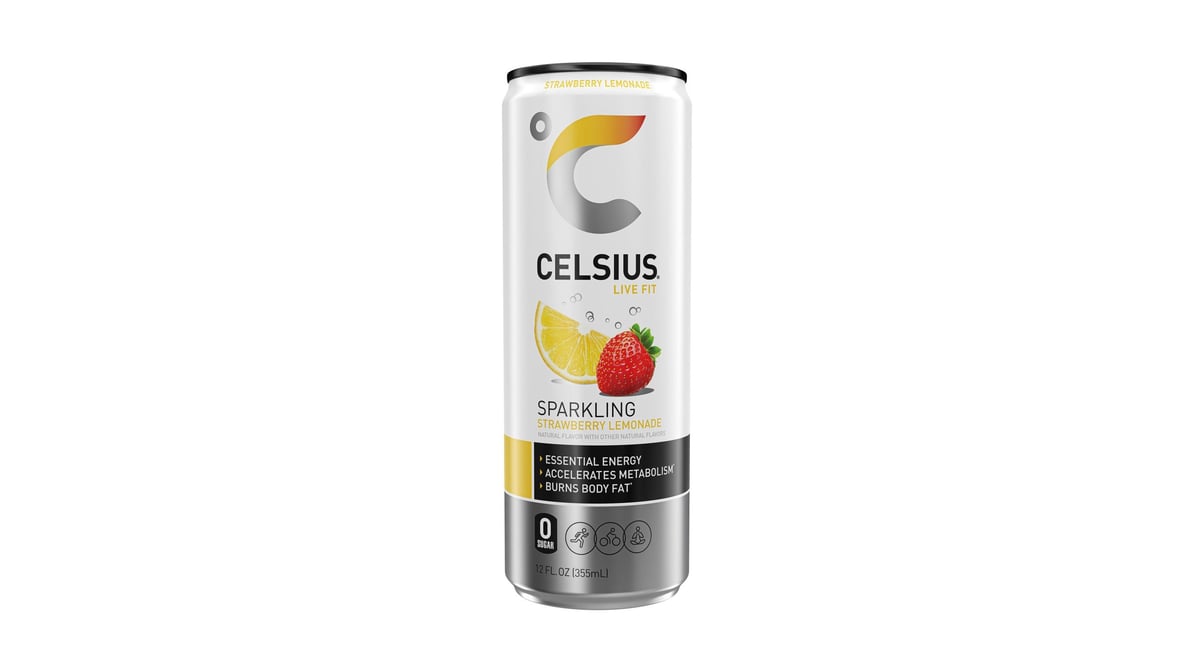 Celsius Live Fit Sparkling Strawberry Lemonade Energy Drink (12 oz)