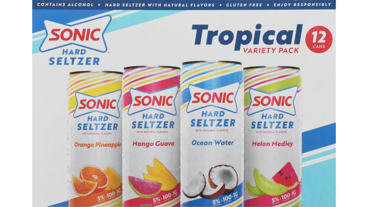 Sonic Hard Seltzer Tropical Variety Pack Can (12 oz x 12 ct)