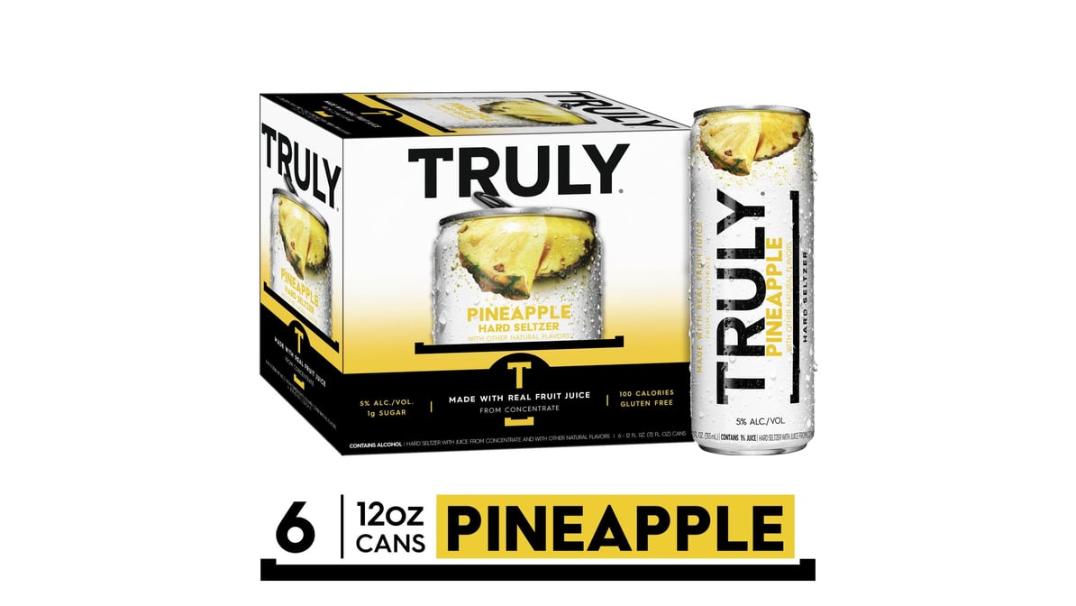 Truly Pineapple Hard Seltzer (12 oz x 6 ct)