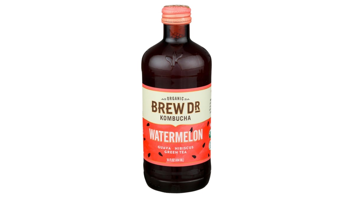 Brew Dr. Organic Watermelon Kombucha Bottle (14 oz)