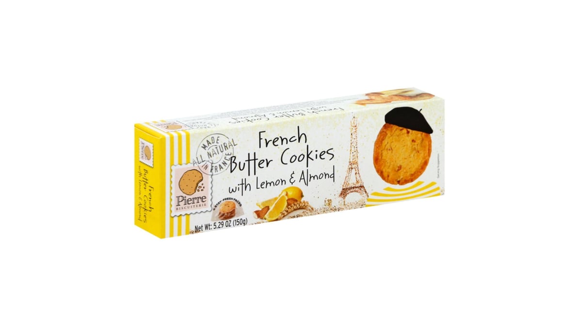 Pierre Biscuiterie French Butter Cookies with Lemon and Almond (5.29 oz)