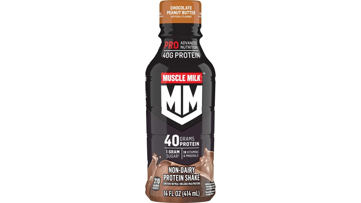 Muscle Milk Non Dairy Chocolate Peanut Butter Protein Shake (14 oz)