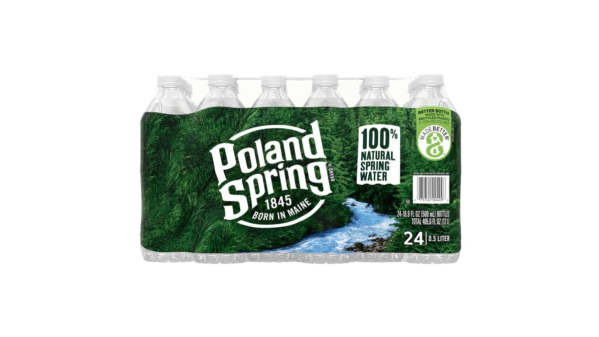 Poland Spring 100% Natural Water Bottles (16.9 oz x 24 ct)