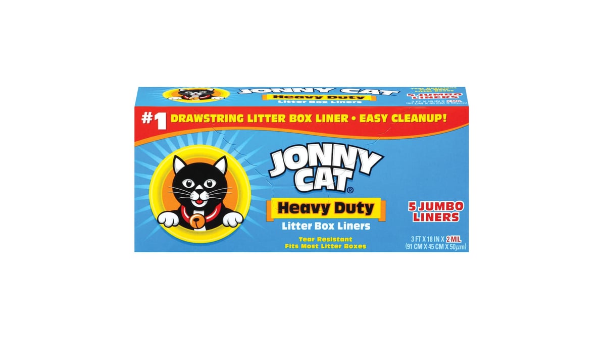 Jonny Cat Litter Box Cat Liners Jumbo with Drawstring (5 ct)