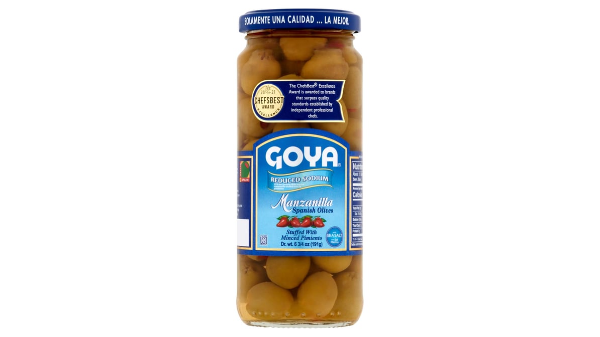 Goya Foods Reduced Sodium Manzanilla Spanish Olives (6.75 oz)