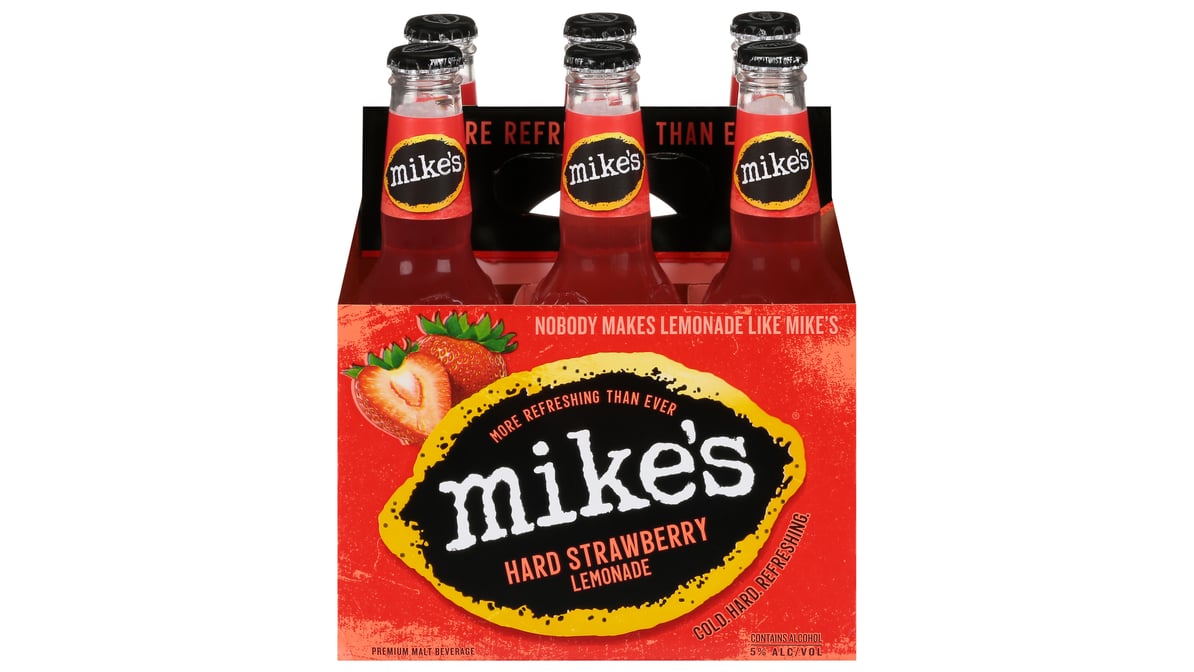 MIke's Hard Strawberry Lemonade Malt Beverage Bottles (11.2 oz x 6 ct)