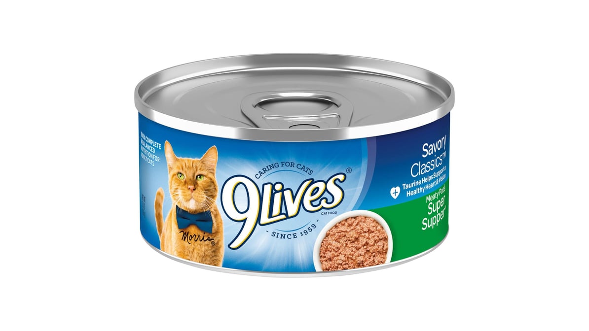 9 Lives Meaty Pate Super Supper Canned Wet Cat Food (5.5 oz)