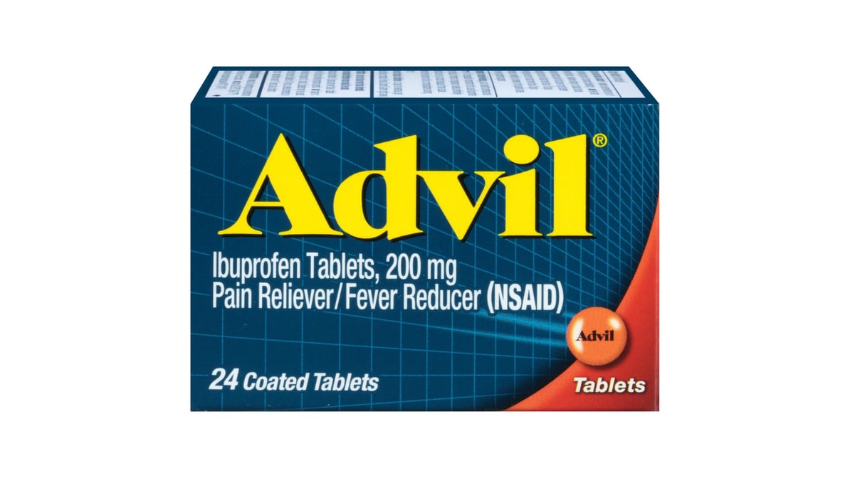 Advil Ibuprofen Pain Reliever Coated 200 mg Tablets (24 ct)