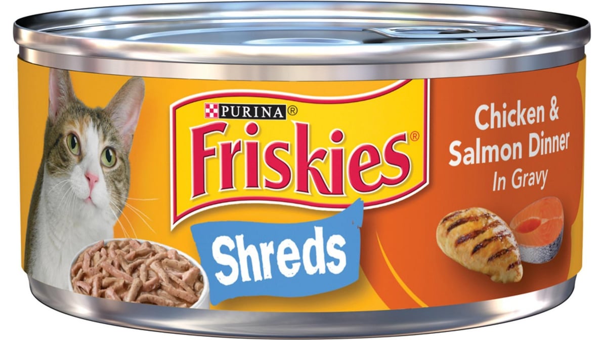 Purina Friskies Savory Shreds Chicken & Salmon Dinner in Gravy Wet Cat Food (5.5 oz)